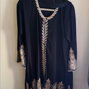 Elegant Black and Gold Embroidered Women's Top